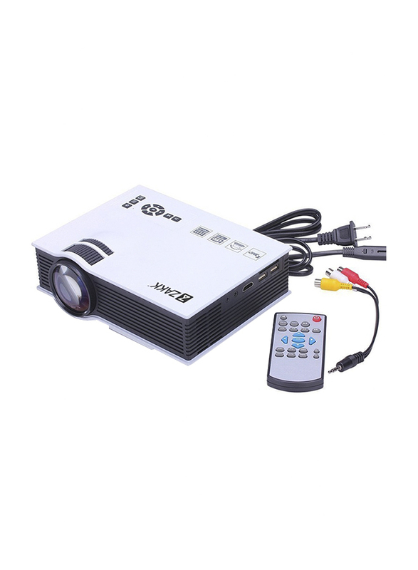 Zakk UC40+ HD LCD Portable Home Cinema Theatre Projector, 800 Lumens, Black