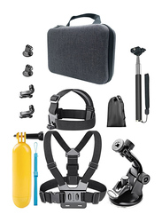 Zakk 10-in-1 Accessories Kit for Outdoor Sport Action Cameras, Grey