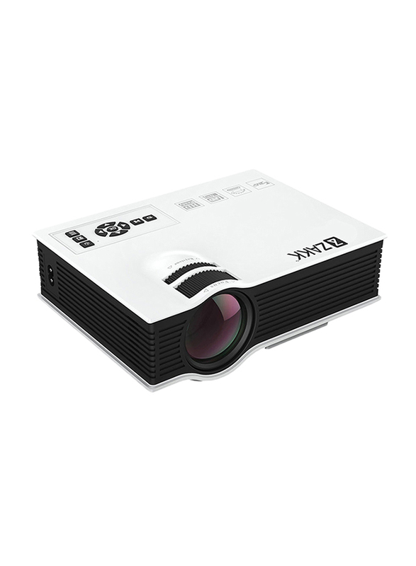 Zakk UC40+ HD LCD Portable Home Cinema Theatre Projector, 800 Lumens, Black