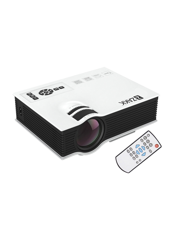 Zakk UC40+ HD LCD Portable Home Cinema Theatre Projector, 800 Lumens, Black