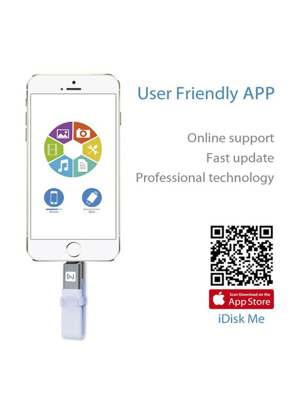 Zakk 64GB iDisk USB Flash Drive for Apple iPhone/iPad, Blue