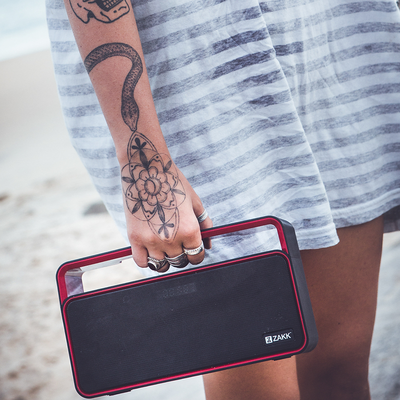 Zakk Party Portable Bluetooth Speaker, Red/Black