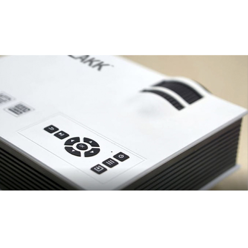 Zakk UC40+ HD LCD Portable Home Cinema Theatre Projector, 800 Lumens, Black
