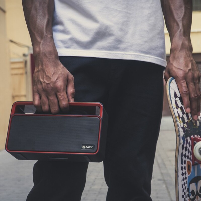 Zakk Party Portable Bluetooth Speaker, Red/Black