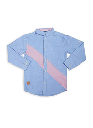 KWC Full Sleeve Solid Pattern Casual Shirt for Boys, 12-13 Years, Carolina Blue