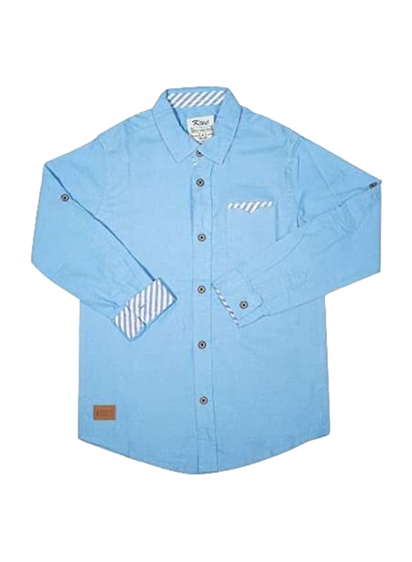

KWC Full Sleeve Solid Pattern Casual Shirt for Boys, 11-12 Years, Sky Blue