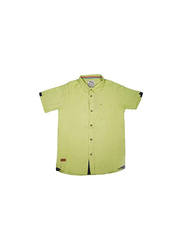 KWC Half Sleeve Casual Shirt for Boys, 7-8 Years, Greenish Tan