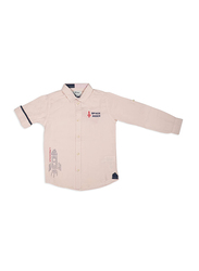 KWC Full Sleeve Space Rider Pattern Casual Shirt for Boys, 3-4 Years, Pink