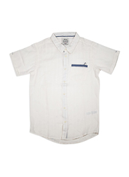KWC Half Sleeve Casual Shirt for Boys, 12-13 Years, Off White