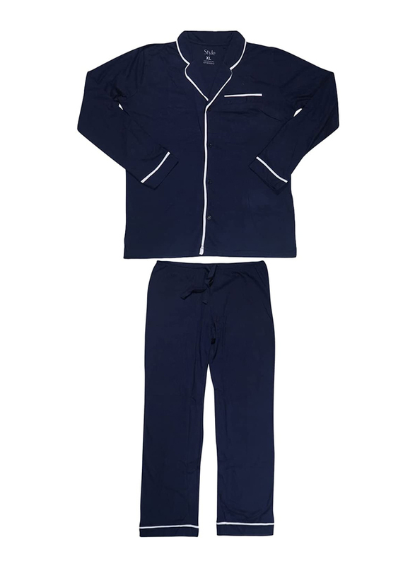 

Eagles Cotton Long Sleeve Nightwear Pyjamas Set for Women, Medium, Navy Blue