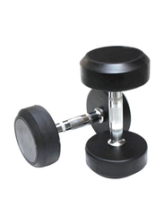 Gainmotion Fixed Rubber Dumbbells Set, 2 x 10KG, Black