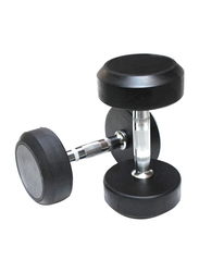 Gainmotion Fixed Rubber Dumbbells Set, 2 x 7.5KG, Black