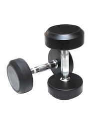 Gainmotion Fixed Rubber Dumbbells Set, 2 x 22.5KG, Black