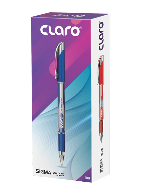 

Claro Sigma Plus 10-Piece Ballpoint Pen Set, 1.00mm, Blue