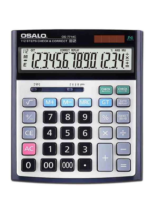 

Osalo 14-Digit Basic Calculator, OS-7714C, Grey