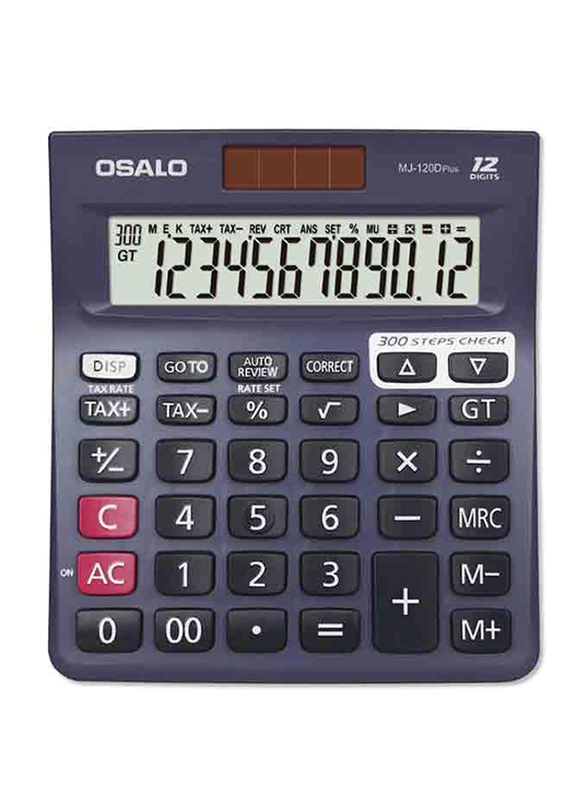 

Osalo 12-Digit Basic Calculator, MJ-120D Plus, Black