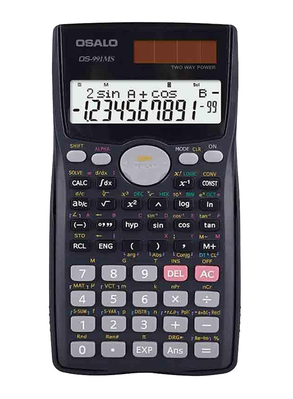 

Osalo 12-Digit Plastic Key 401 Function Scientific Calculator, OS-991MS, Black