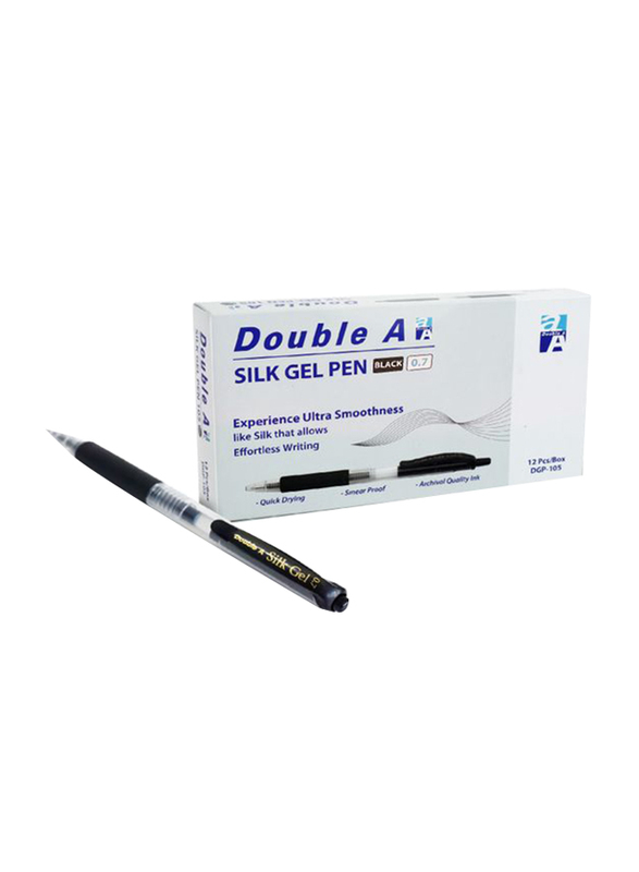 

Double A 12-Piece Silk Gel Pen Set, 0.7mm, Black