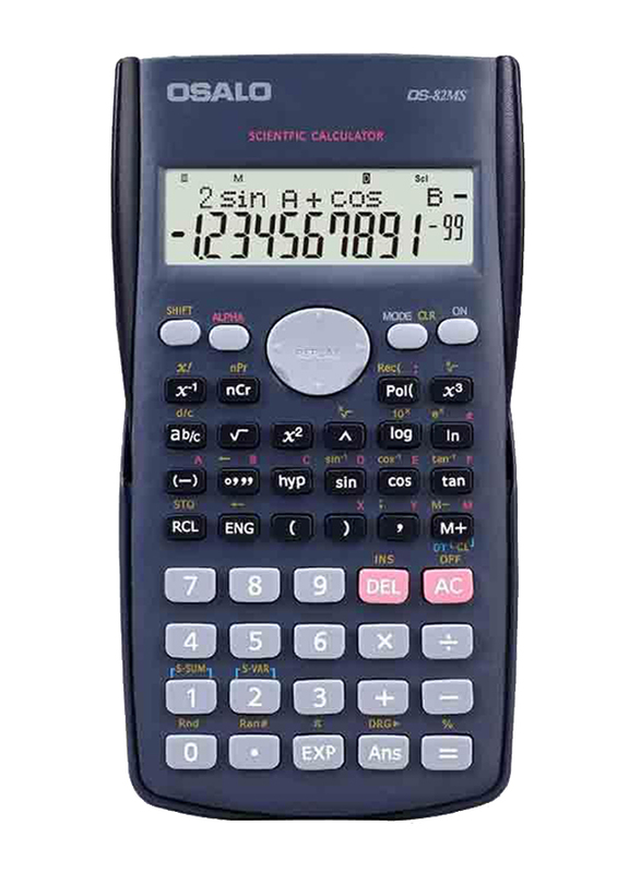 

Osalo 12-Digit Plastic Key Scientific Calculator, OS-82MS, Black