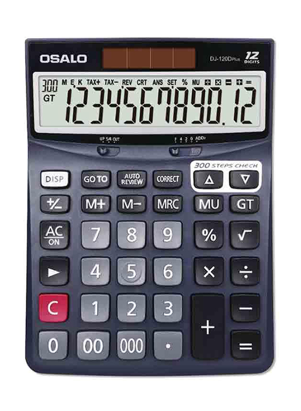 

Osalo 12-Digit Basic Calculator, DJ-120D Plus, Black