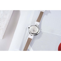 CIGA Design R Series Danish Rose Analog Quartz Watch for Women with Leather Band, Water Resistant, R012-SISI-W1, White-Silver