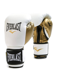 Everlast 12-oz Powerlock Training Glove, White/Gold