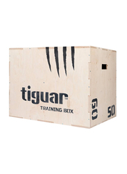 Tiguar Wooden Training Plyo Box, Brown/Black