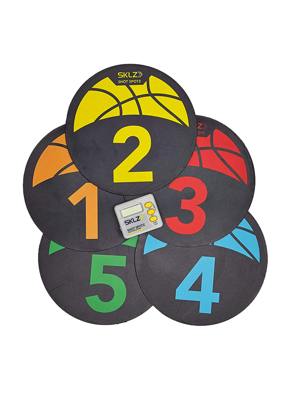 SKLZ 5-Piece Shot Spotz Basketball Training Markers, Multicolour