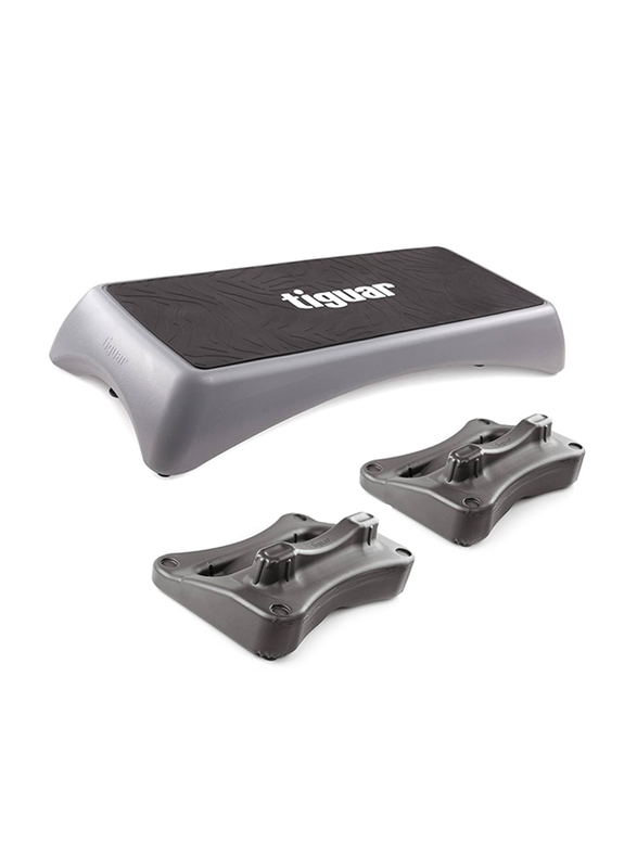 Tiguar Professional Fitness Stepper with supporters, 1 Pair, Grey
