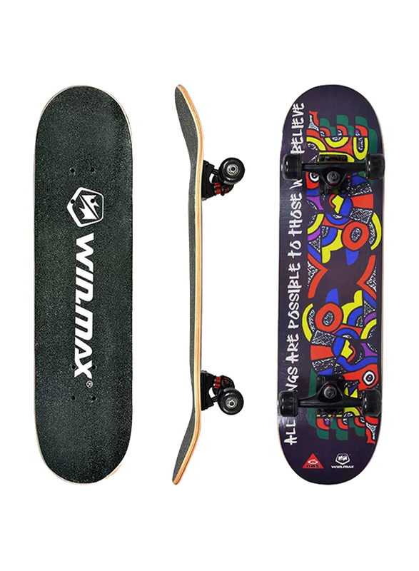 

Winmax Celt Skateboard, Black/Blue/Red