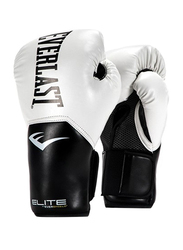 Everlast 12-oz Pro Style Elite Training Gloves, White/Black