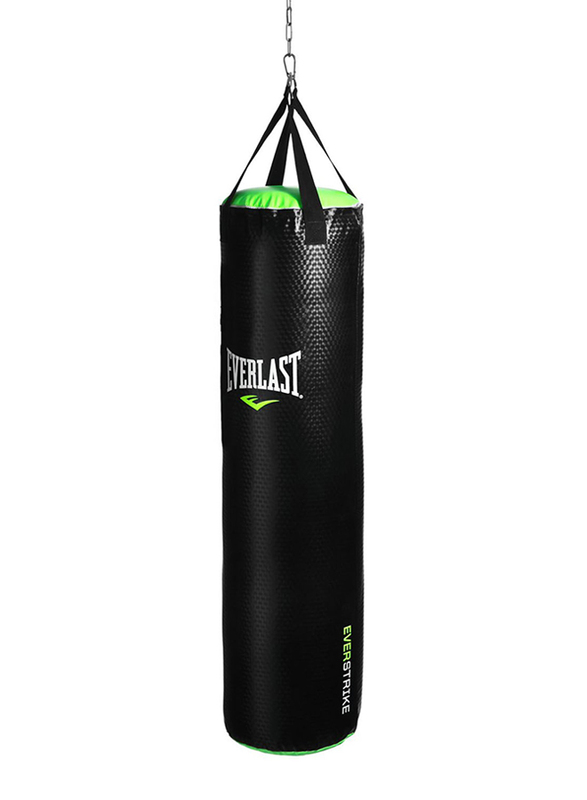 Everlast 70 Lbs Everstrike Heavy Punch Bag, Black/Green