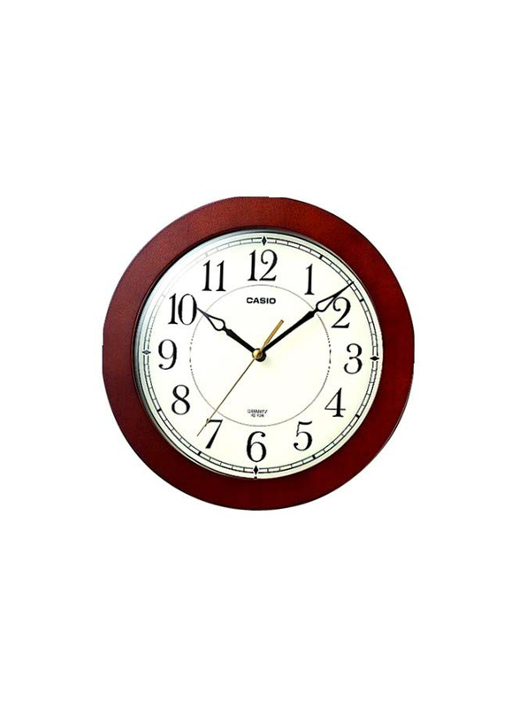 

Casio Analog Wall Clock, IQ-126-5DF, Brown/White