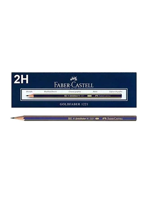 

Faber-Castell 12-Piece Goldfaber 1221 2H Graphite Pencil Set, Blue/Gold