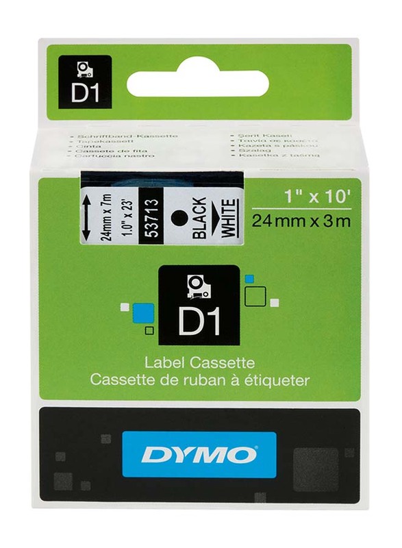 

Dymo DYS0720780 D1 Label Cassette, 24mm x 3m, Black