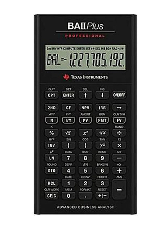 

Texas Instruments BA-II Plus Financial Professional Calculator, Black