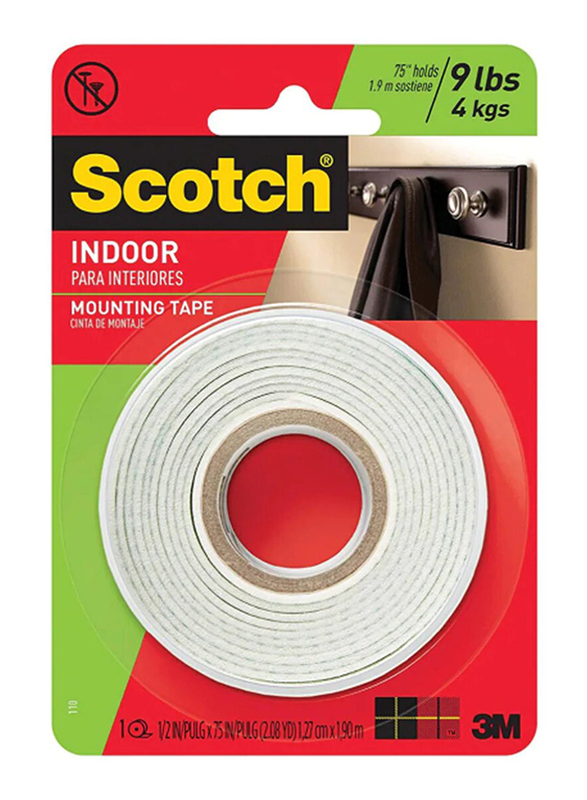 

3M Scotch 110P Indoor Mounting Tape, White