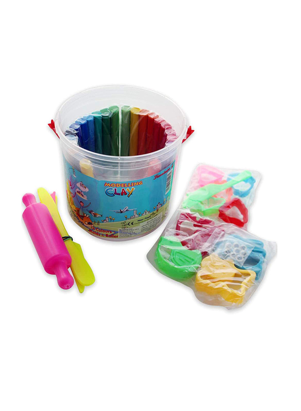 

Flamingo Colours Kids Play Modeling Clay Dough Set, 24 Pieces, Multicolour