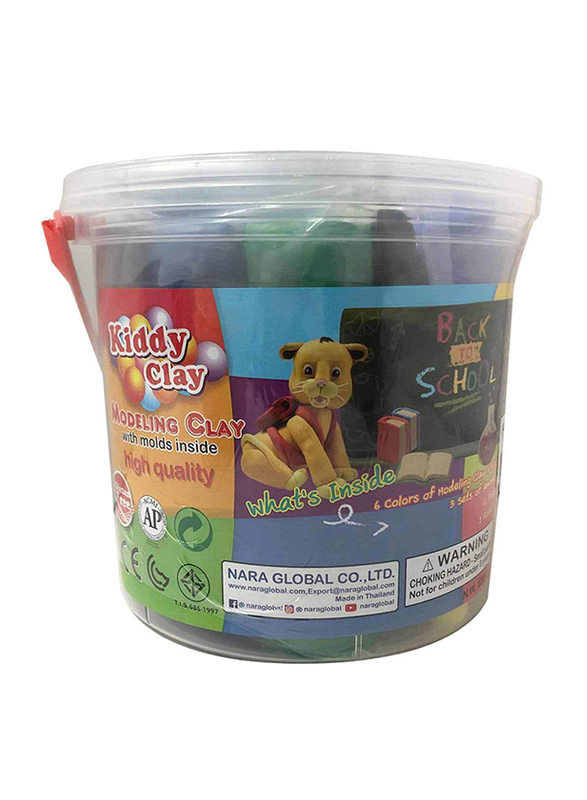 

Kiddy Clay 6 Colours Clay with 26 Molds Inside Set, Multicolour