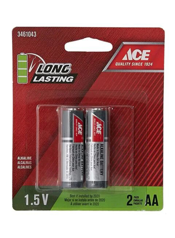 

Ace AA Alkaline Battery Set, 2 Pieces, Silver