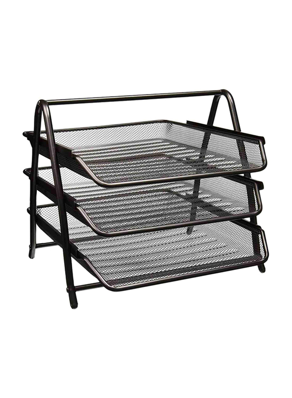 

Maxi 3 Tire Mesh Letter Tray, Black