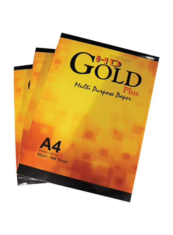 

HD Gold Photo Copy Printer Paper, 80 GSM, 500 Sheets, A4 Size