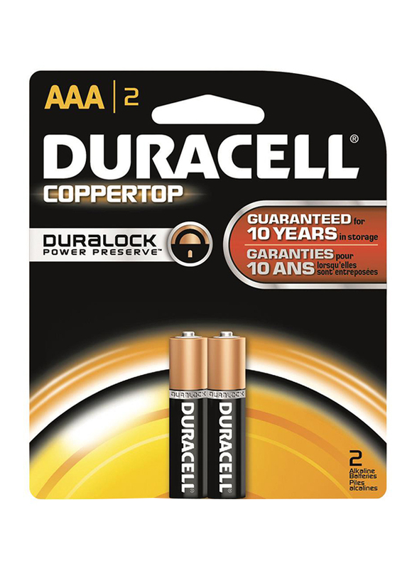 

Duracell AAA Coppertop Batteries, 2 Pieces, Brown/Black