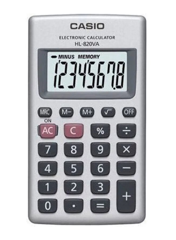 

Casio HL-820V 8-Digit Practical Electronic Calculator, Silver