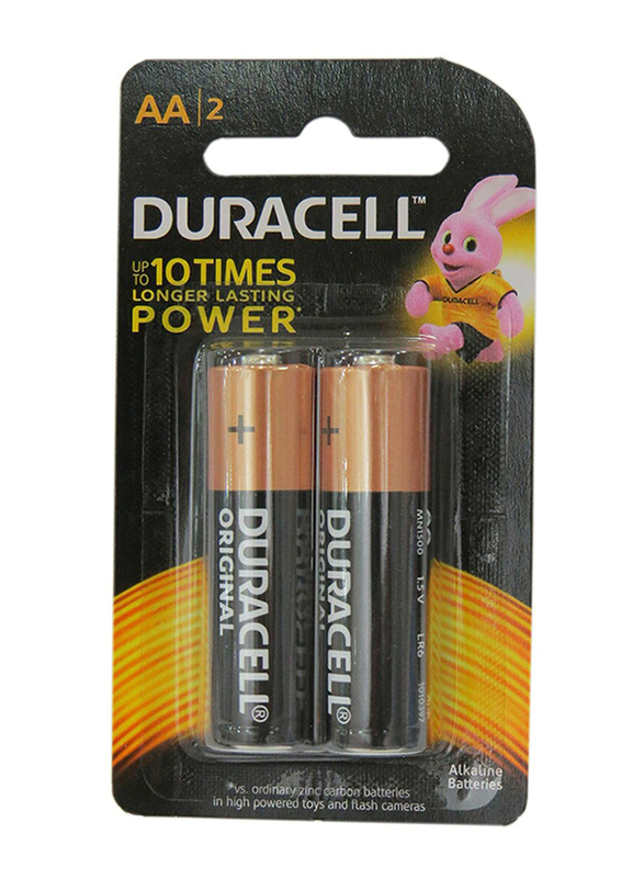 

Duracell Long Lasting Power AA Batteries, 2 Pieces, Black/Brown