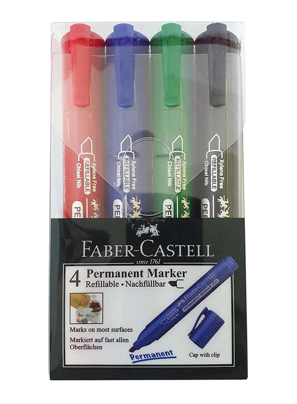 

Faber-Castell P50 Permanent Marker Set, 4 Pieces, Multicolour