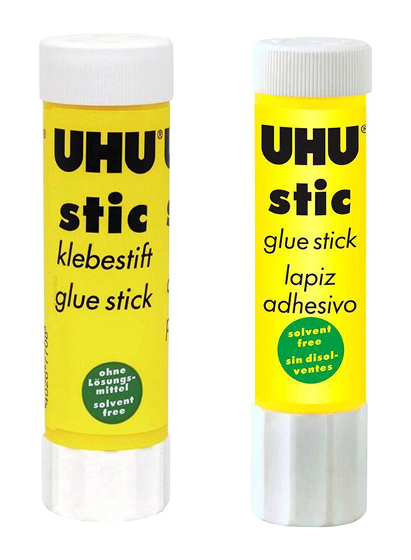 

UHU 185 & 190 Glue Stick, 2 Pieces x 40gm, White