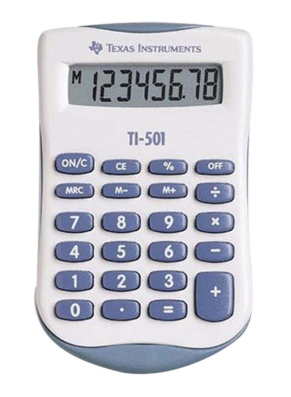 

Texas Instruments Ti-501 Standard Calculator, White/Blue