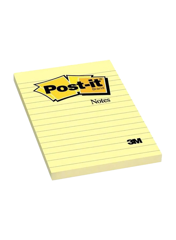 

3M Post-It Lined Sticky Notes, 10.6 x 15.24cm, 100 Sheets, Yellow
