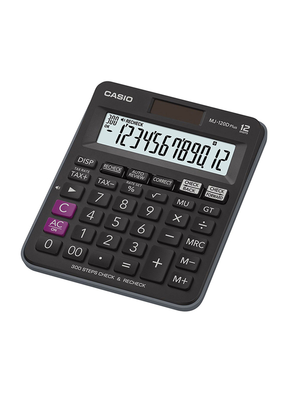 

Casio 12-Digit Mj-120D Plus Desk Basic Calculator, Black